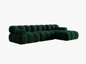 COLTAR MODULAR BELLIS, DREAPTA, 3 LOCURI, 285 CM, VERDE 38, TAPITERIE DIN CATIFEA, DESIGN DEOSEBIT - Img 4