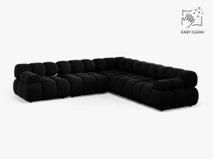 COLTAR MODULAR BELLIS, NEGRU, CU TAPITERIE DIN CATFIEA VENUS, MICADONI