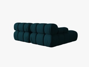 COLTAR MODULAR BELLIS, STANGA, 2 LOCURI, 191 CM, BLEUMARIN 87, TAPITERIE DIN CATIFEA 3D, DESIGN DEOSEBIT - Img 2