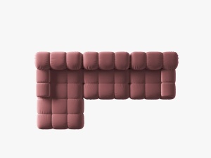 COLTAR MODULAR BELLIS, STANGA, 3 LOCURI, 285 CM, ROZ 63, TAPITERIE DIN CATIFEA, DESIGN DEOSEBIT - Img 3