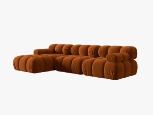 COLTAR MODULAR BELLIS, STANGA, 3 LOCURI, 285 CM, SCORTISOARA 56, TAPITERIE DIN CATIFEA, DESIGN DEOSEBIT - Img 6
