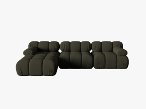 COLTAR MODULAR BELLIS, STANGA, 3 LOCURI, 285 CM, VERDE 77, TAPITERIE DIN CATIFEA 3D, DESIGN DEOSEBIT