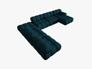 COLTAR MODULAR BELLIS, STANGA, 6 LOCURI, 379 CM, BLEUMARIN 87, TAPITERIE DIN CATIFEA 3D, DESIGN DEOSEBIT - Img 4