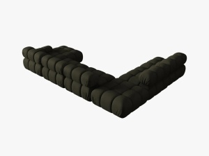COLTAR MODULAR BELLIS, STANGA, 6 LOCURI, 379 CM, VERDE 77, TAPITERIE DIN CATIFEA 3D, DESIGN DEOSEBIT - Img 2