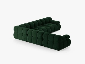 COLTAR MODULAR BELLIS, VERDE SMARALD, CU TAPITERIE DIN CATIFEA BLUVEL, MICADONI - Img 3