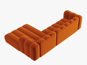 COLTAR MODULAR LUPIN, DREAPTA, 4 LOCURI, 288 CM, SCORTISOARA 14, TAPITERIE DIN CATIFEA, DESIGN DEOSEBIT - Img 3