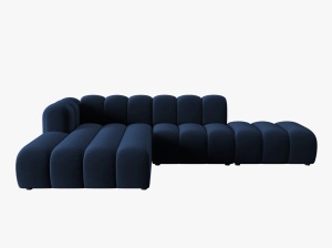 COLTAR MODULAR LUPIN, STANGA, 5 LOCURI, 294 CM, ALBASTRU ROYAL 5, TAPITERIE DIN CATIFEA, DESIGN DEOSEBIT
