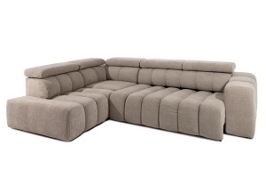 COLTAR MODULAR MARINO BEJ, CONFECTIONAT DIN SPUMA, ARCURI, TEXTIL, STIL MODERN - Img 4