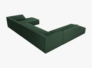 COLTAR RUBY, CU 7 LOCURI, PE STANGA, VERDE, CU TAPITERIE DIN TEXTIL STRUCTURAT OTTAWA, MICADONI - Img 4