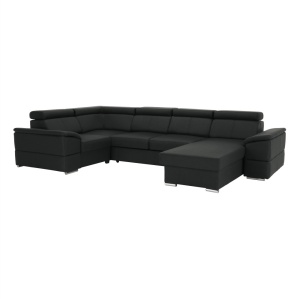 COLTAR SEGORIA ROH U, MODEL DREAPTA, GRI INCHIS, DIN TEXTIL MALMO, EXTENSIBIL, SPATIU DEPOZITARE, STIL MODERN, TK - Img 3