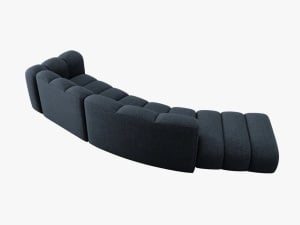COLTAR SEMIROTUND LUPIN, STANGA, 5 LOCURI, 335 CM, ALBASTRU ROYAL 86, TAPITERIE CHENILLE, DESIGN DEOSEBIT - Img 4