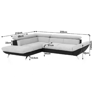 COLTAR VENICE, MODEL STANGA, NEGRU/GRI, DIN TESATURA SI LEMN, EXTENSIBIL, TETIERE REGLABILE, STIL MODERN, TK - Img 6