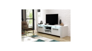 COMODA ALBA TV CU LED SI TELECOMANDA MANHATTAN - DESIGN MODERN - Img 1