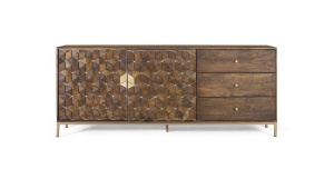COMODA/BUFET 190CM, NUC/AURIU, DIN LEMN DE MANGO, GINER Y COLOMER - Img 1