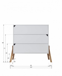 COMODA CU 3 SERTARE PENTRU CAMERA BEBELUS LOTTA ALBA DESIGN SCANDINAV BA - Img 3