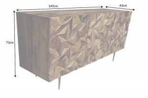 COMODA DIN LEMN SHEESHAM, STONE 150CM, DIN LEMN SI METAL, REALIZAT MANUAL, ARTIM GROUP SELECTION - Img 4