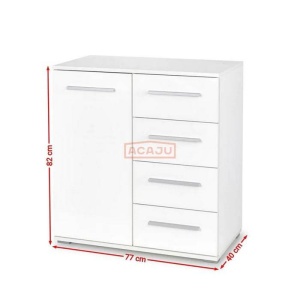 COMODA LIMA KM-2, ALBA, DIN PAL MELAMINAT, STIL MODERN - Img 2
