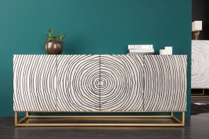 COMODA LIVING 177CM, ZEN CIRCLE, LEMN DE MANGO SI CADRUL DIN METAL, ARTIM GROUP COLECTION