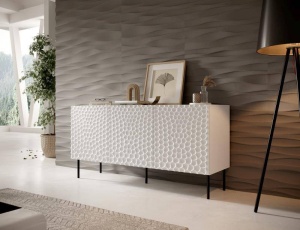 COMODA LIVING, CAMA-HOLE-KOM-152-BI/BI, 152CM, DIN PLACI LAMINATE SI MDF, DESIGN MODERN