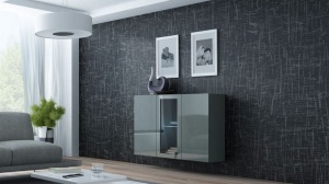 COMODA LIVING CU LED VIGO 120 GRI DESIGN MODERN CM