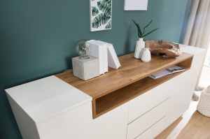 COMODA MODERNA ALB MAT/NATURALA EMPIRE 37531 - Img 4