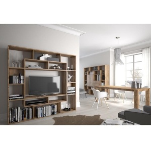 COMODA MONTANA K2DP, STEJAR LEKFAS INCHIS, DIN PAL MELAMINAT - Img 3