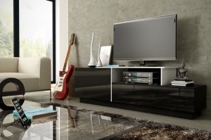 COMODA RTV LIVING SIGMA 3C NEGRU/ALB DESIGN MODERN CM