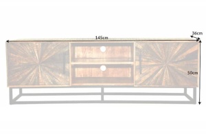 COMODA TV 145CM, WOOD ART, COD 40527, DIN METAL SI LEMN MASIV MANGO - Img 4