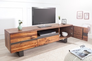 COMODA TV 160CM, GENESIS, COD 37225, DIN LEMN MASIV DE SALCAM DESIGN VINTAGE/INDUSTRIAL - Img 2