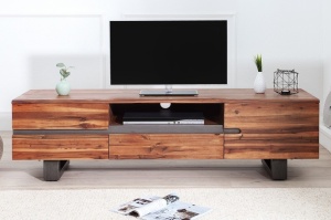 COMODA TV 160CM, GENESIS, COD 37225, DIN LEMN MASIV DE SALCAM DESIGN VINTAGE/INDUSTRIAL - Img 3