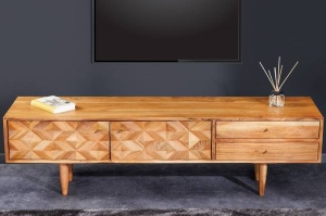 COMODA TV, ALPINE 145CM, LEMN MASIV DE SALCAM SI MANERE DIN METAL, ASPECT 3D, ARTIM GROUP SELECTION