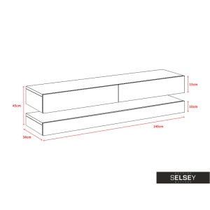 COMODA TV AVIATOR DE CULOARE ALBA 140CM DESIGN MODERN - Img 3