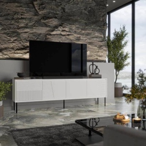 COMODA TV, CAMA-ABI-RTV 200CM, DIVERSE NUANTE , DIN PLACI LAMINATE SI MDF, DESIGN MODERN - Img 6