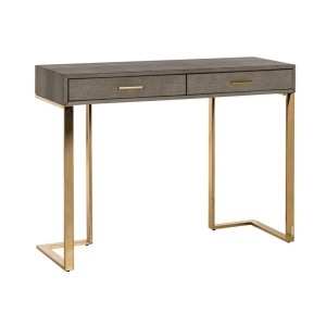 CONSOLA MARIE-LOU CU DOUA SERTARE, 7511, CONFECTIONAT DIN OTEL INOXIDABIL SI MDF, STIL MODERN