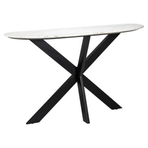 CONSOLA TROCADERO WHITE, 7675, CONFECTIONATA DIN MARMURA, PLACAJ SI FIER, STIL MODERN