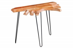 CONSOLA, WILD 105CM, LEMN MASIV DE SALCAM SI METAL, NATUR/NEGRU, MODEL DEOSEBIT