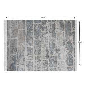Covor, gri/model cărămidă, 80x200, MURO, 0000229133