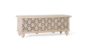CUFAR 116CM, CULOARE ALB ANTICHIZAT, DIN LEMN DE MANGO, COD 1703, GINER Y COLOMER - Img 2
