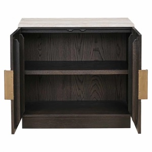 DULAP CLAREMONT, 85 CM, 7874, BEJ/MARO, DIN LEMN DE STEJAR SI MARMURA, RICHMOND INTERIORS - Img 5