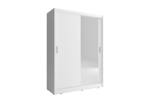 DULAP DORMITOR ALB CU OGLINDA MAJA 130 DESIGN MODERN PSK