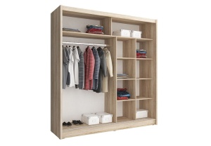 DULAP DORMITOR CU OGLINDA ALASKA 200 ALB DESIGN MODERN PSK - Img 3
