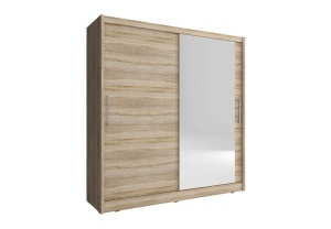 DULAP DORMITOR CU OGLINDA MAJA I 180 STEJAR SONOMA DESIGN MODERN PSK - Img 1