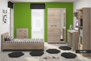 DULAP DORMITOR LINK 120 STEJAR SONOMA - DESIGN MODERN - Img 4