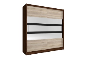 DULAP DORMITOR MAJA V 200 STEJAR SONOMA + CIOCOLATIU DESIGN MODERN PSK