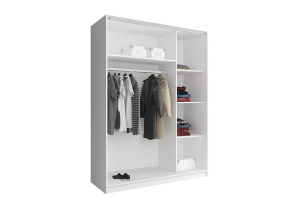 DULAP DORMITOR MIKA II 150 ALB DESIGN MODERN PSK - Img 2