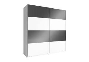 DULAP DORMITOR MIKA MULTI VI 200 ALB/NEGRU DESIGN MODERN PSK