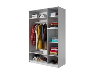 DULAP DORMITOR XELO 140 ALB/STEJAR - DESIGN MODERN - Img 7