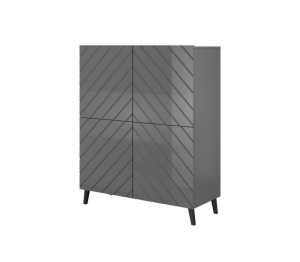DULAP ELEGANT, ABETTO 100CM, DIN PLACI LAMINATE SI MDF, GRI, DESIGN MODERN