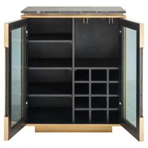 DULAP FINSBURY, 101 CM, EFECT DE MARMURA NEAGRA/AURIU, DIN MDF , METAL SI MARMURA, RICHMOND INTERIORS - Img 4