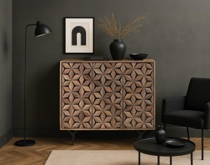 DULAP LIVING 100CM, 2272 CM, LEMN DE MANGO, GINER Y COLOMER, STIL MODERN